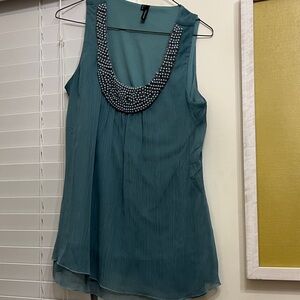 Maurices Sea Green Top with Beaded Detail